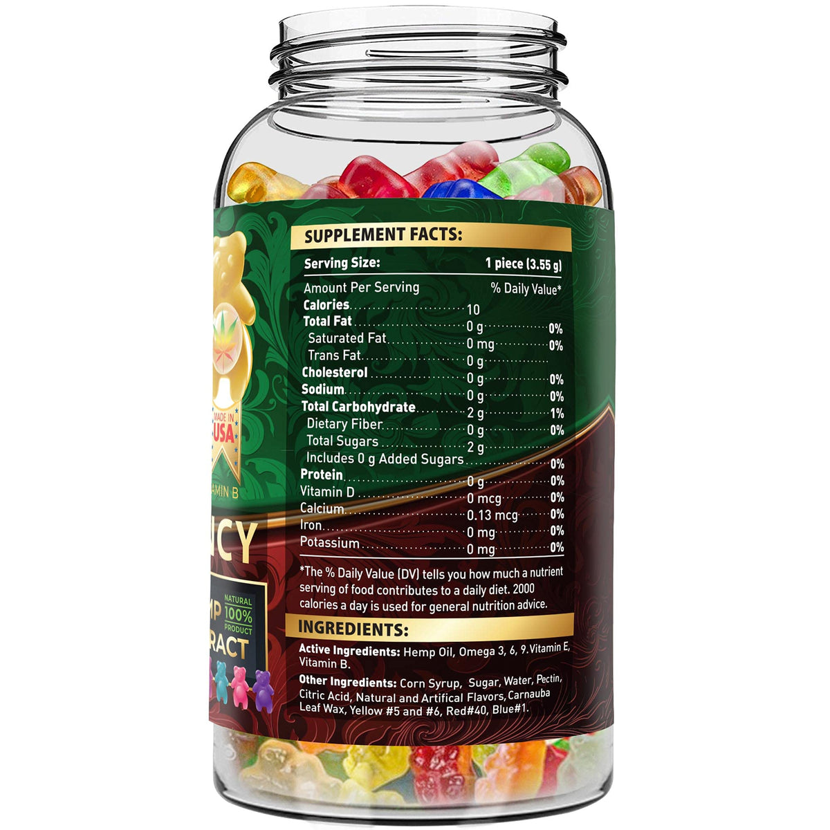 Hemp Gummies 1,500,000 MCG Gluten Free 60ct M3791