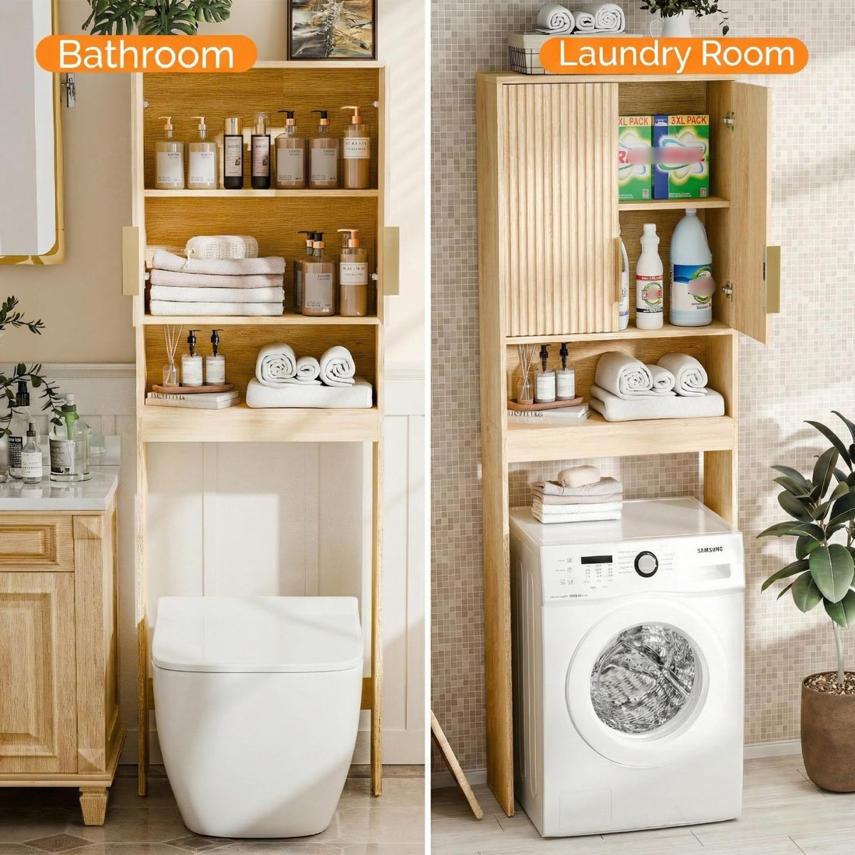 Over The Toilet Storage Cabinet with Adjustable Shelves J908