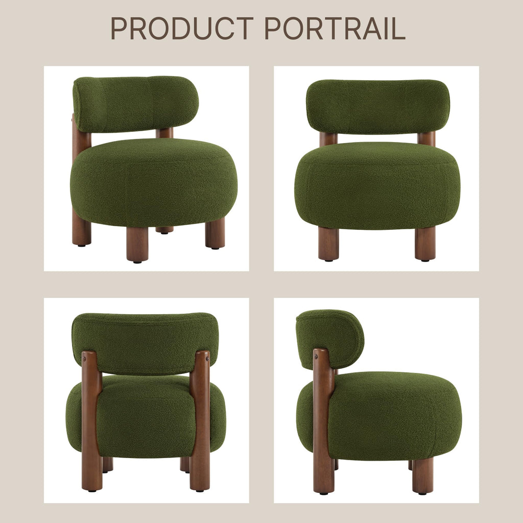 Green Boucle Accent Chair Set of 2 E3236