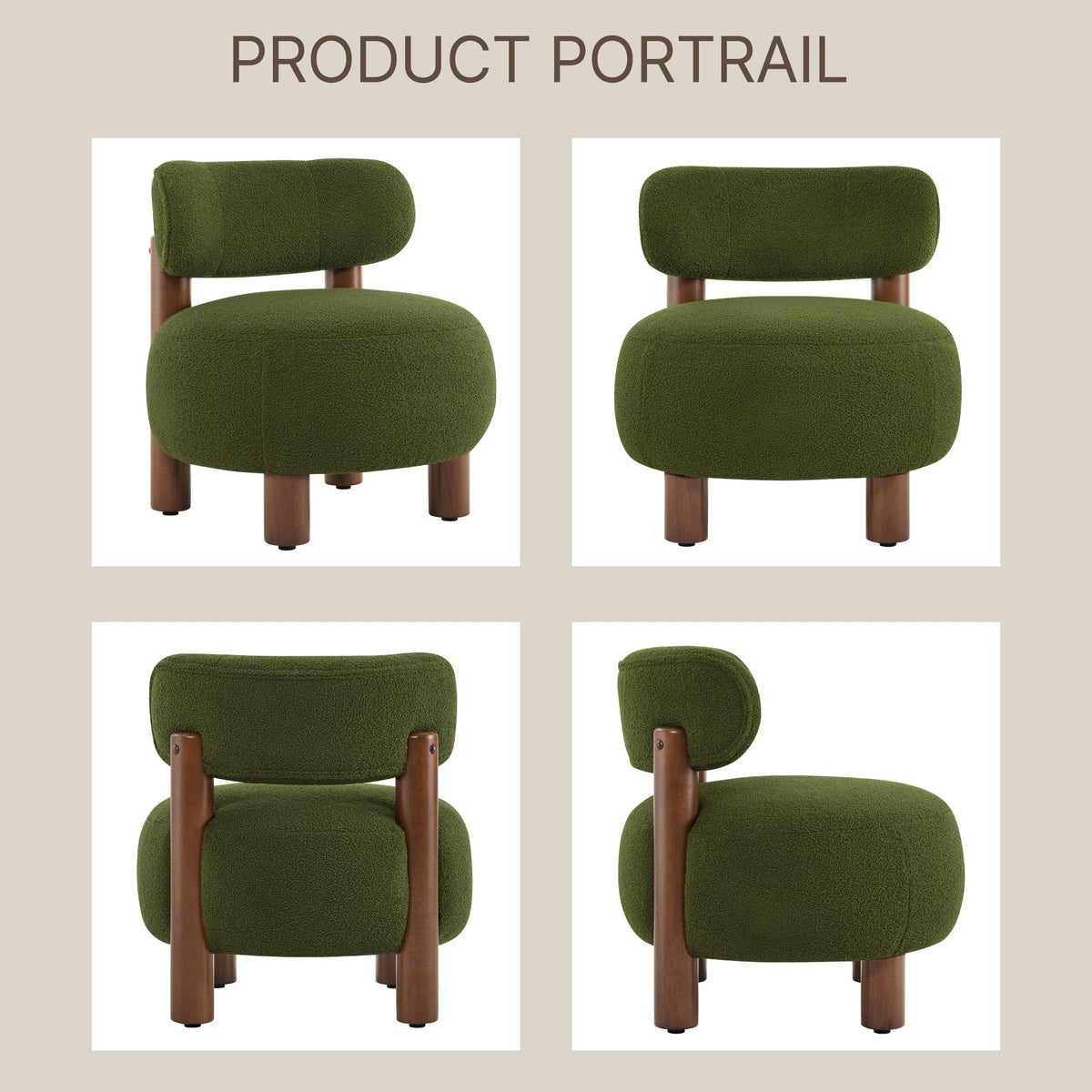 Green Boucle Accent Chair Set of 2 E3236