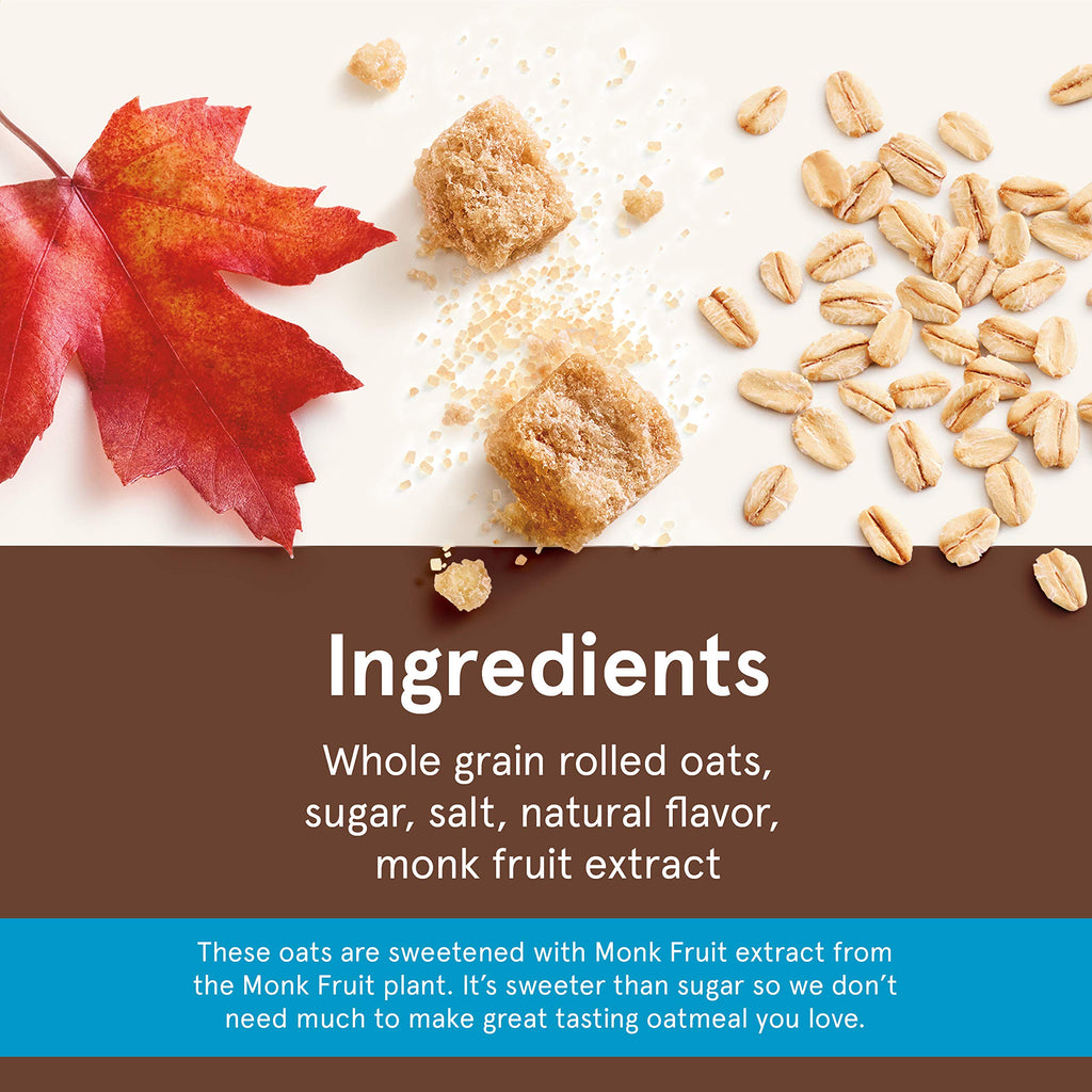 Instant Oatmeal Lower Sugar Maple Brown Sugar 1.19 Ounce Pack of 48 J99672