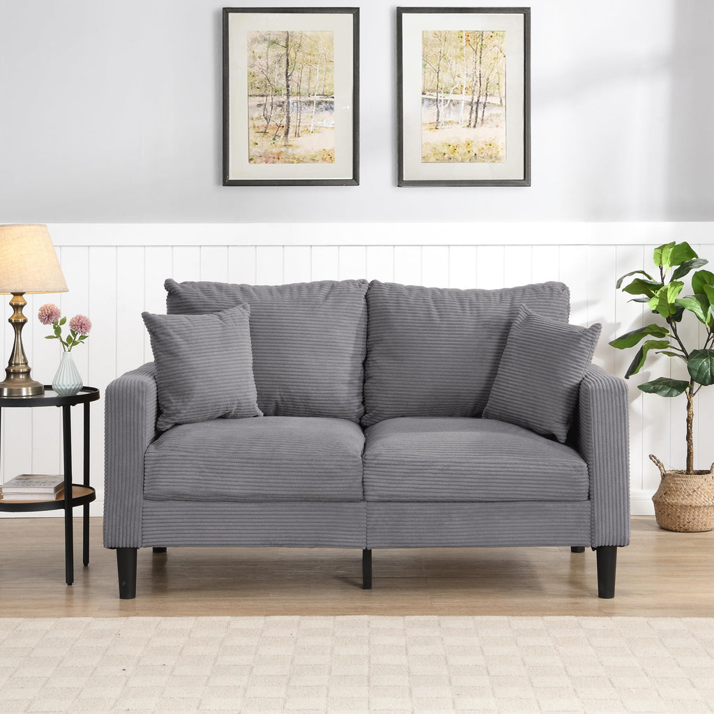 Small Space Saving Light Gray 2-Seat Upholstered Sofa A45023