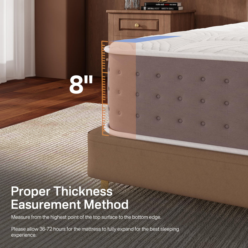 8 Inch Medium Firm Twin XL Hybrid Mattress J953481
