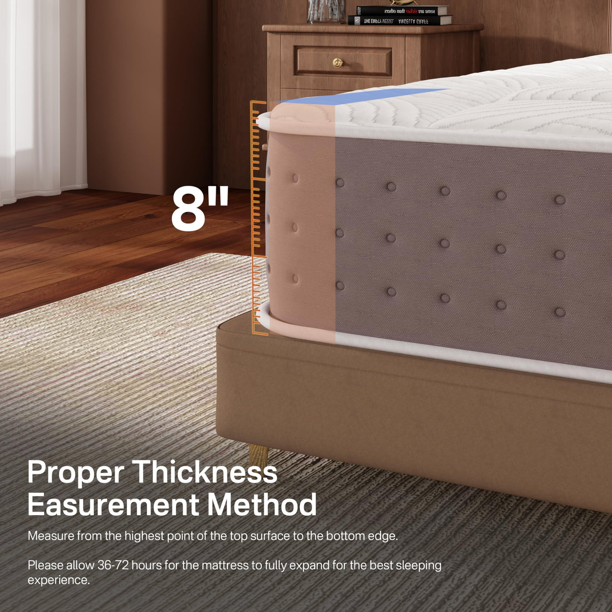 8 Inch Medium Firm Twin XL Hybrid Mattress J953481