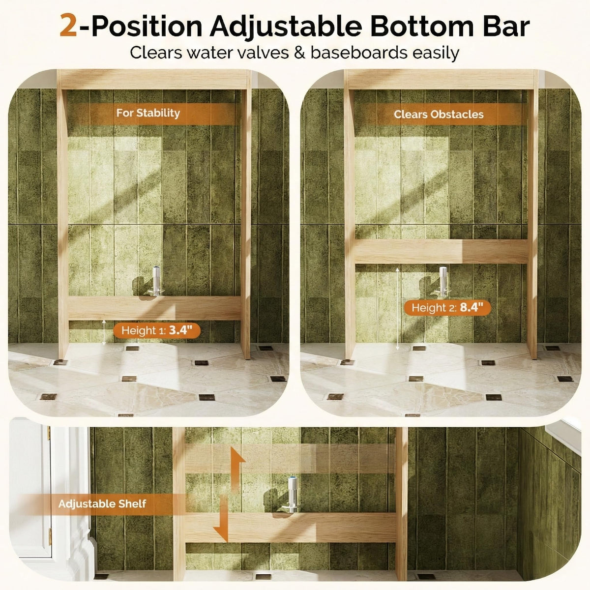 Over The Toilet Storage Cabinet with Adjustable Shelves J908